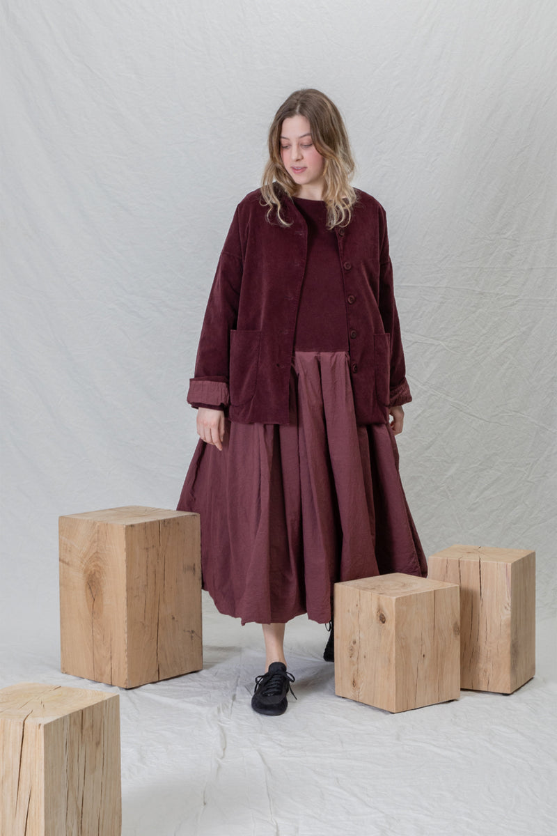 velvet loose jacket wine