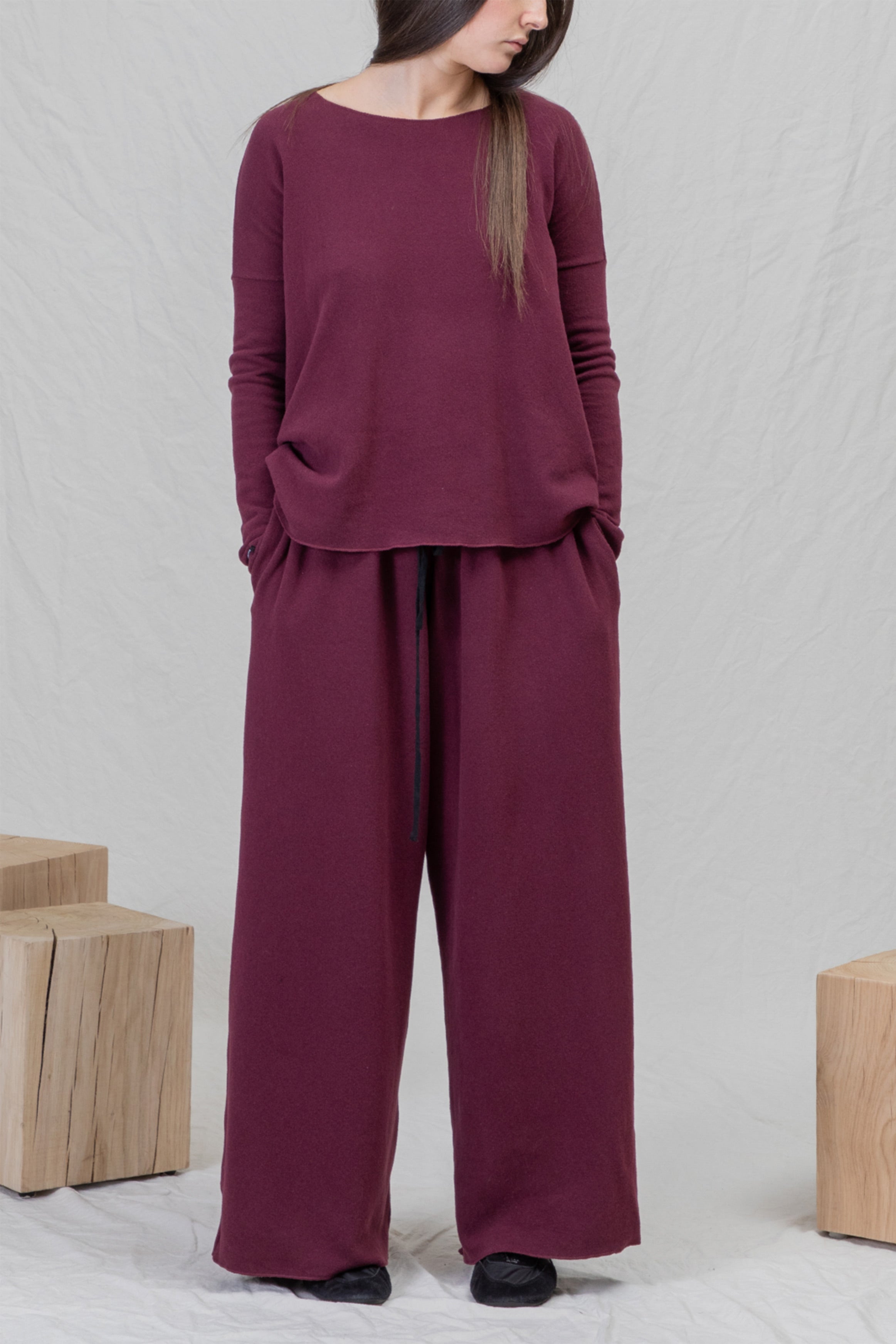 wide essential trousers jp wine