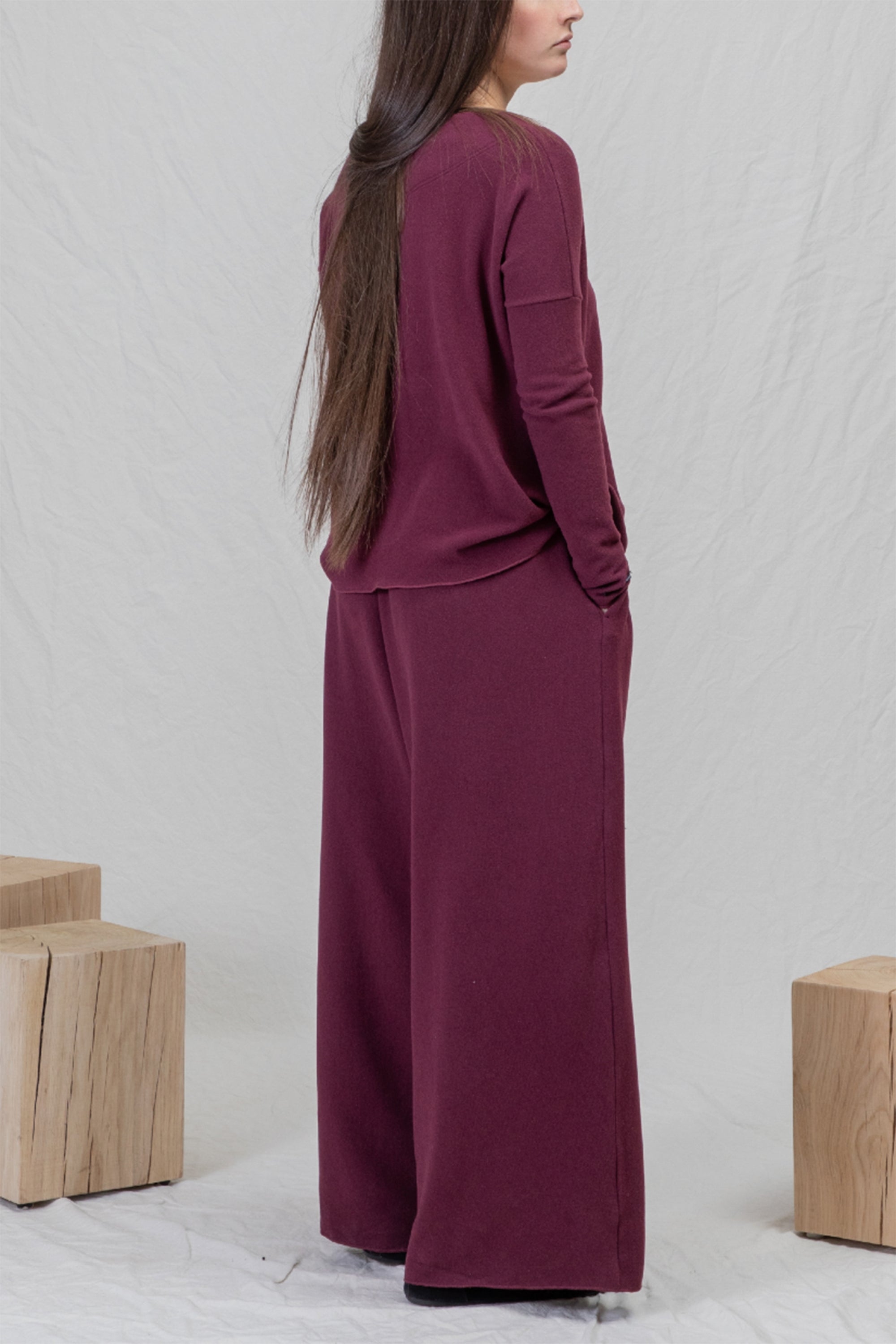 wide essential trousers jp wine