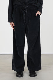 wide & long trousers v black