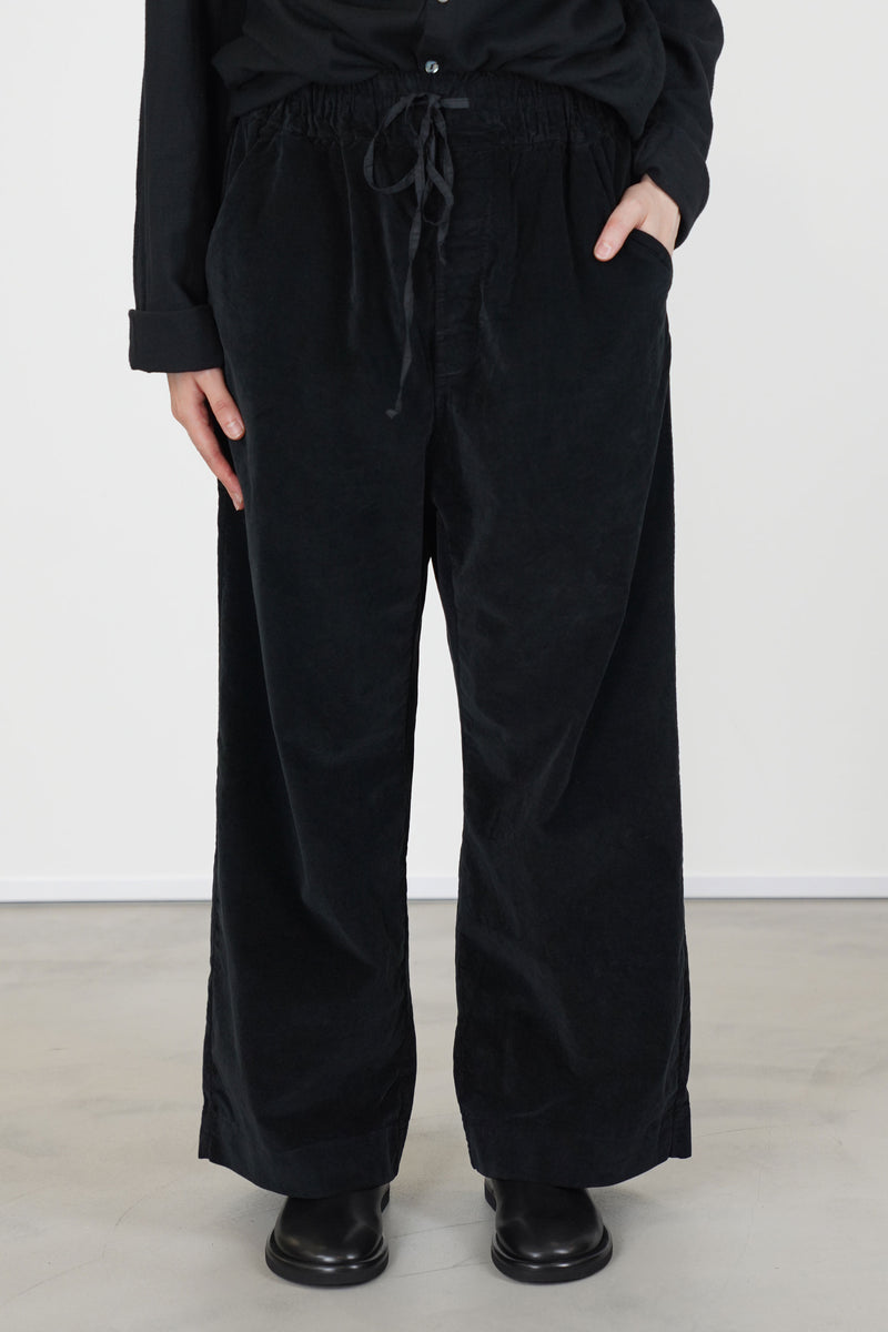 wide & long trousers v black