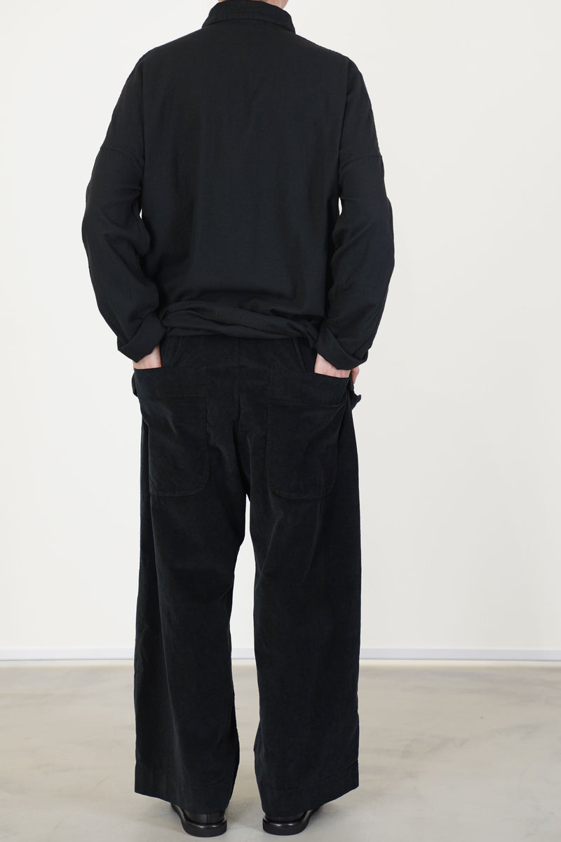 wide & long trousers v black