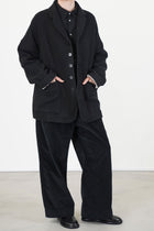 wide & long trousers v black