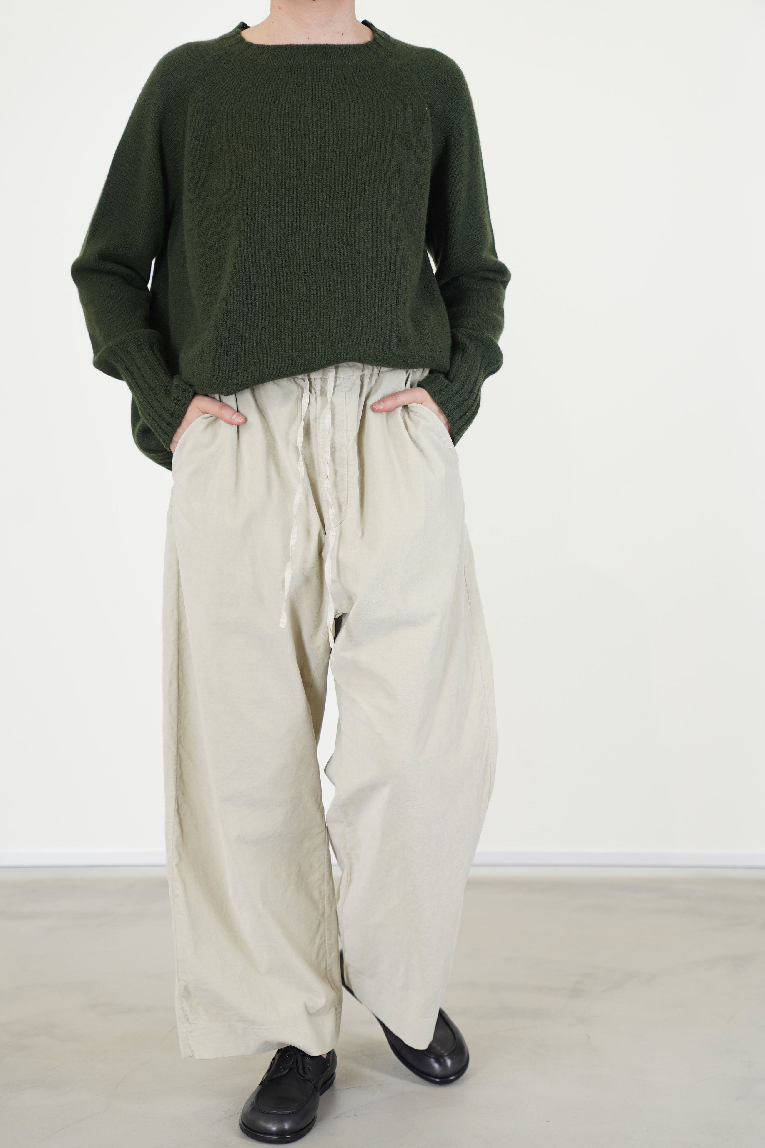 wide & long trousers v oatmeal