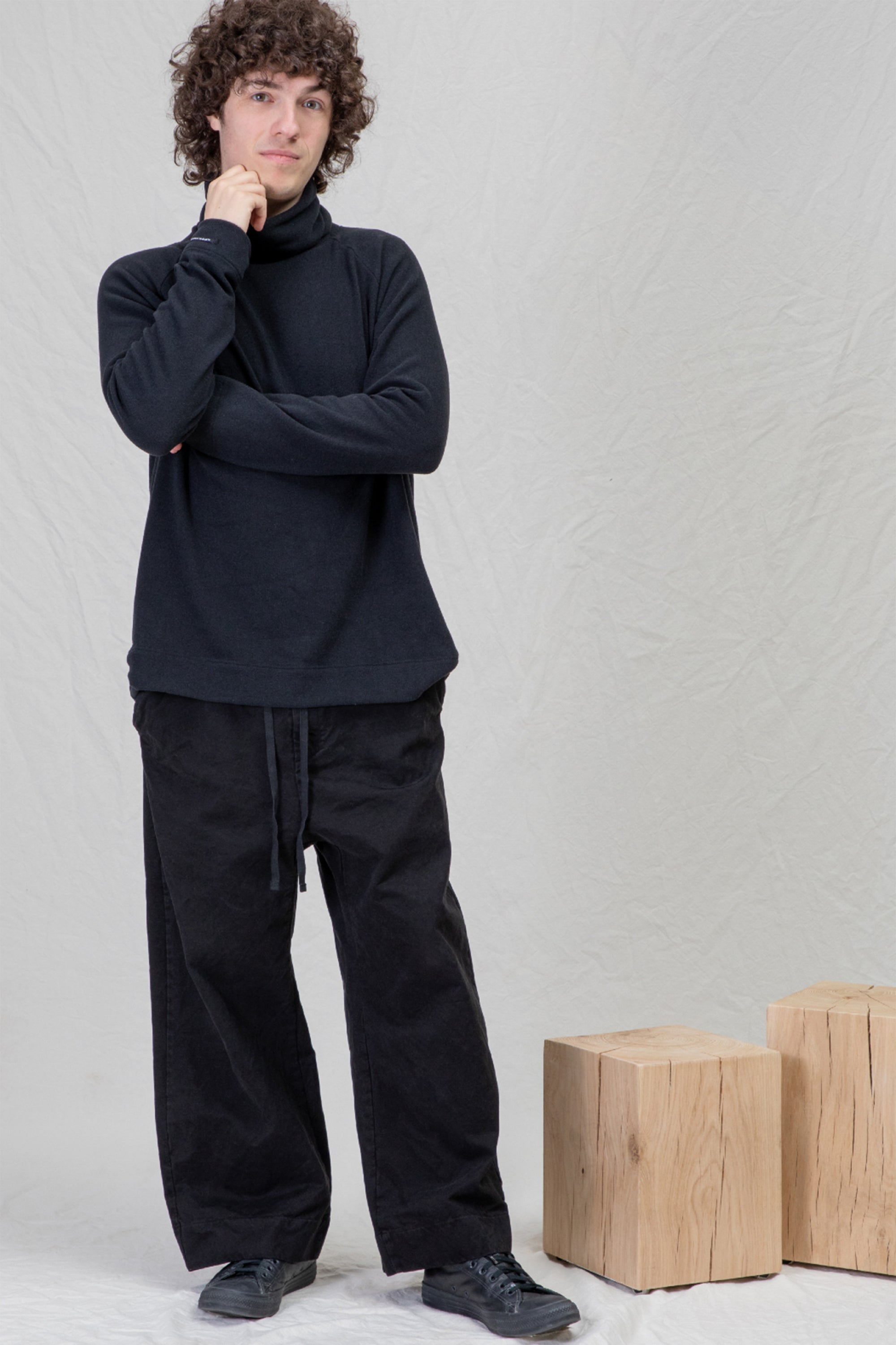 wide & long trousers wcc black