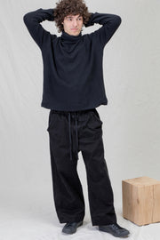 wide & long trousers wcc black