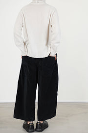 wide & short trousers v black