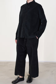 short collar shirt velvet black
