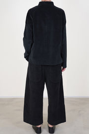 short collar shirt velvet black