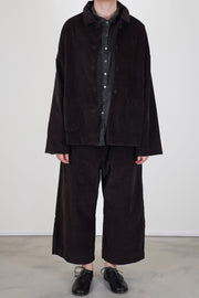 wide & short trousers velvet chocolate