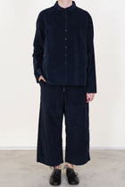 wide & short trousers velvet ink