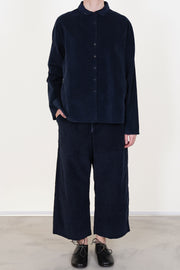 wide & short trousers velvet ink