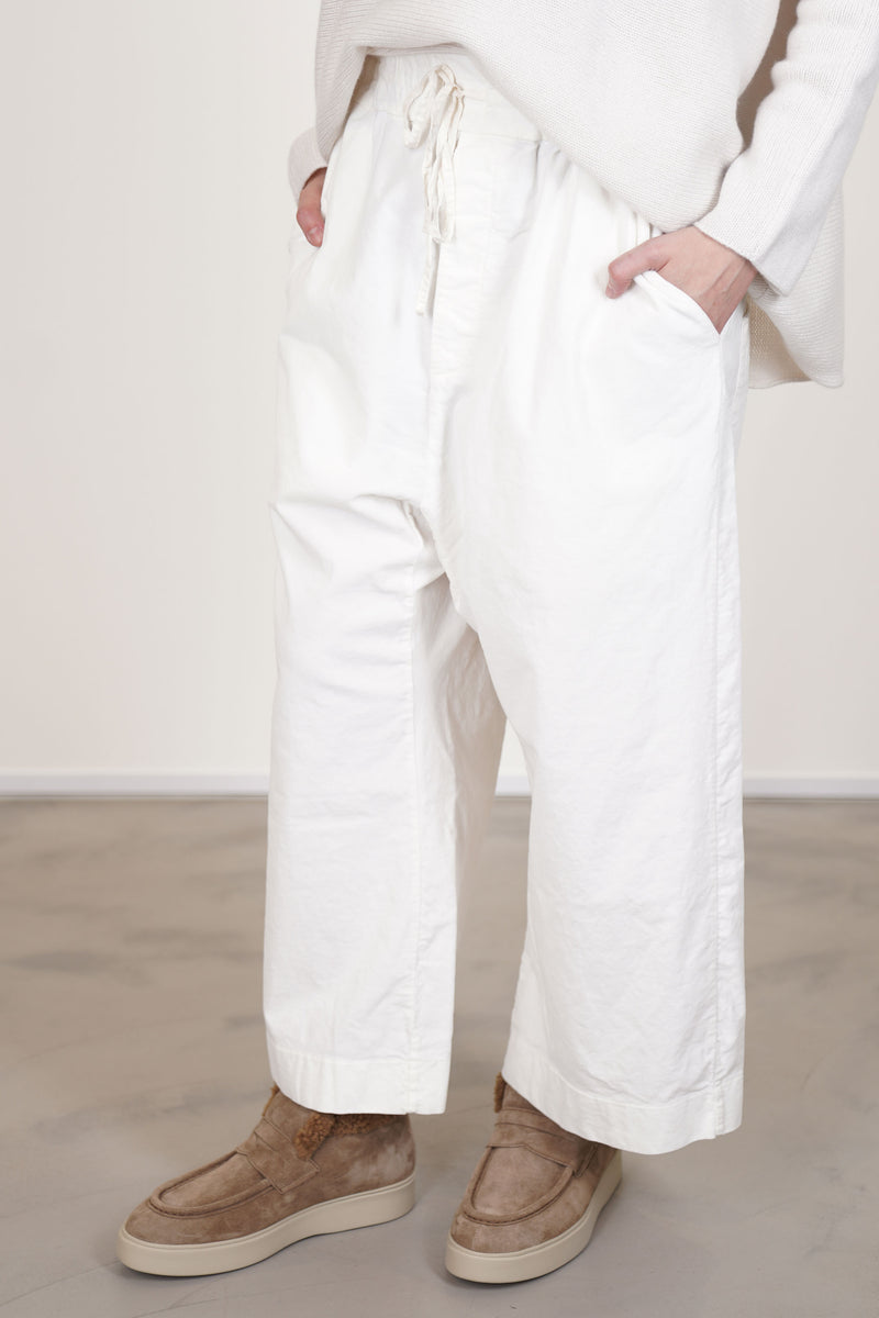 wide & short trousers velvet milk