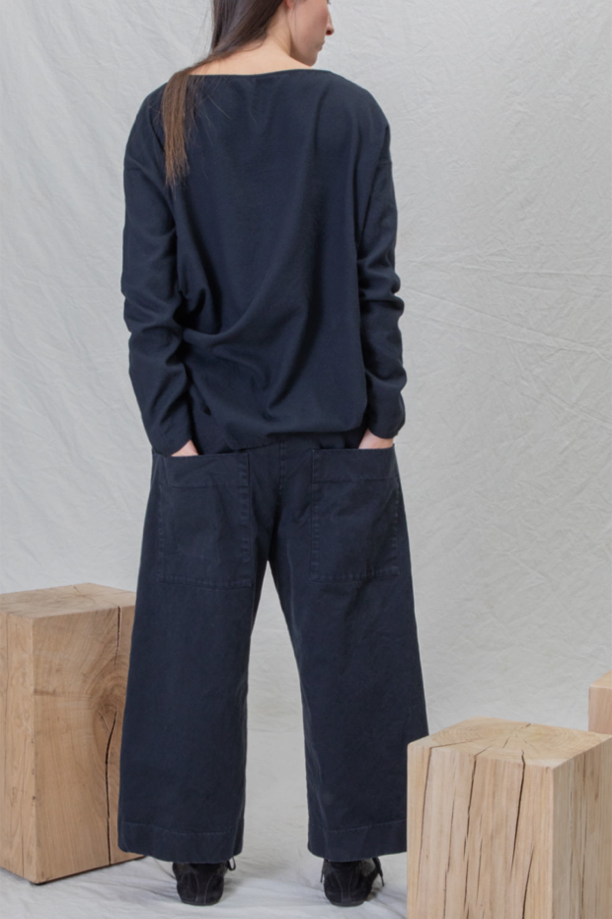 wide & short trousers wcc navy