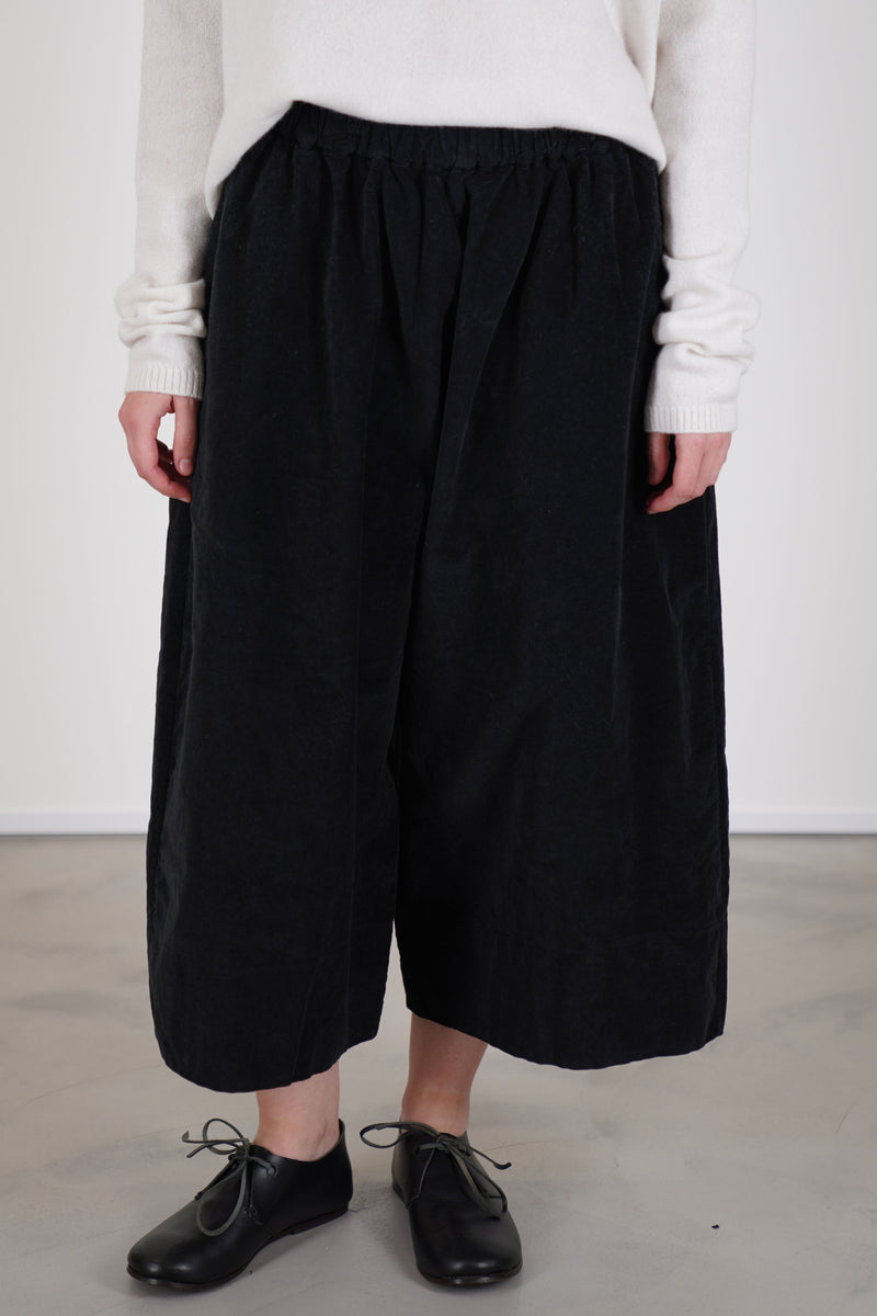wide trousers velvet black