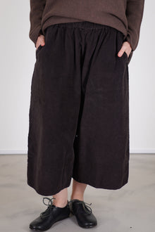 wide trousers velvet chocolate