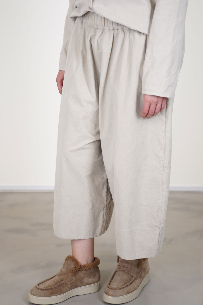 wide trousers velvet oatmeal