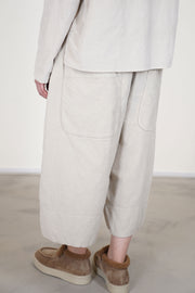 wide trousers velvet oatmeal