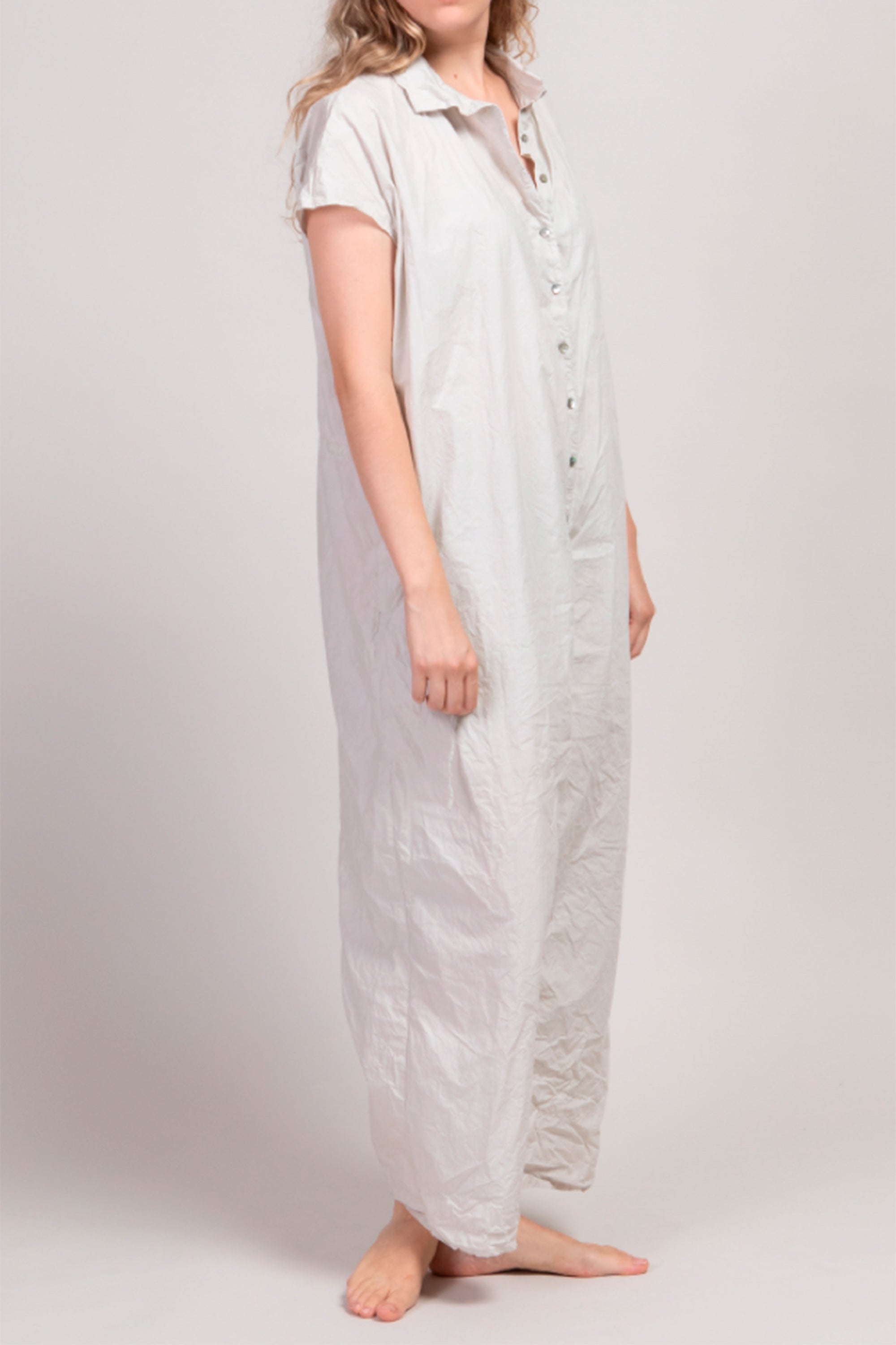 sleeveless collar jumpsuit tc pebble