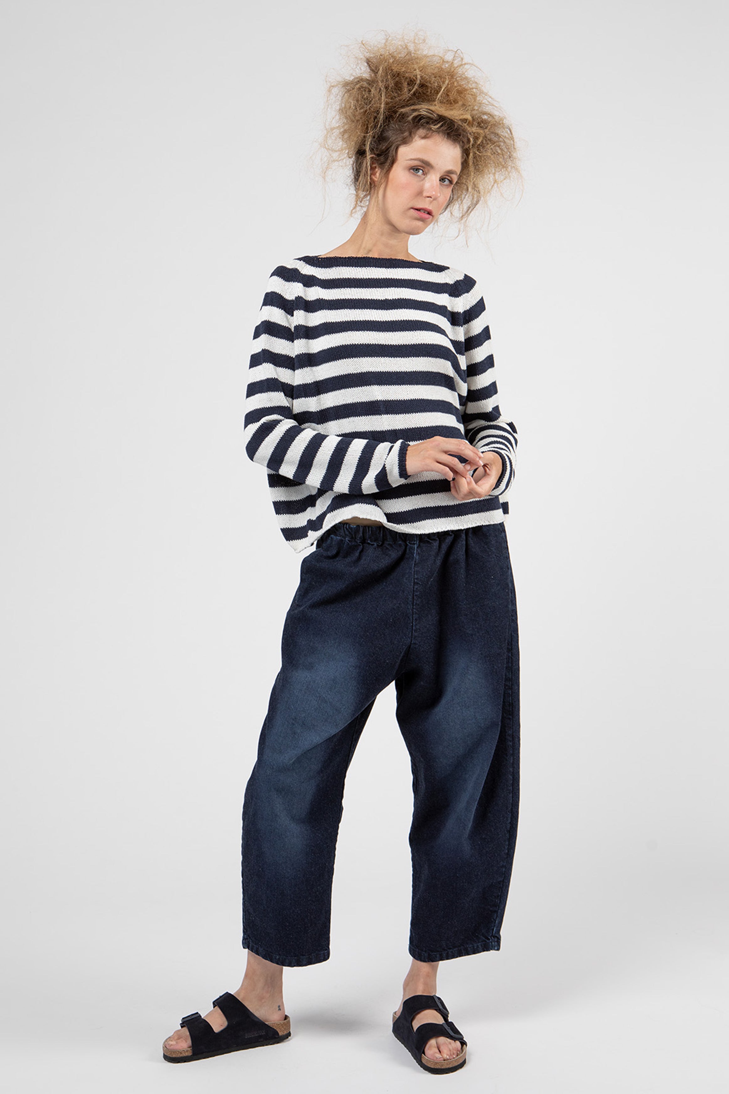silk knitwear abyss meringue stripes p2051/ts951