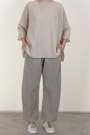 apuntob (a.b) shirt cashmere natural worn with apuntob trousers cord ecru