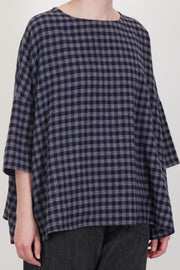 apuntob (a.b) shirt cashmere stone blue check crafted from a soft and warm cashmere material
