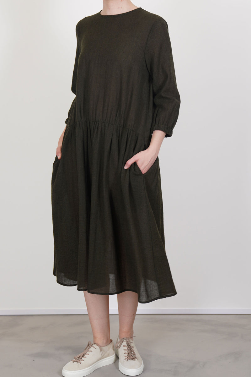 dress wool military green p1778/ts923