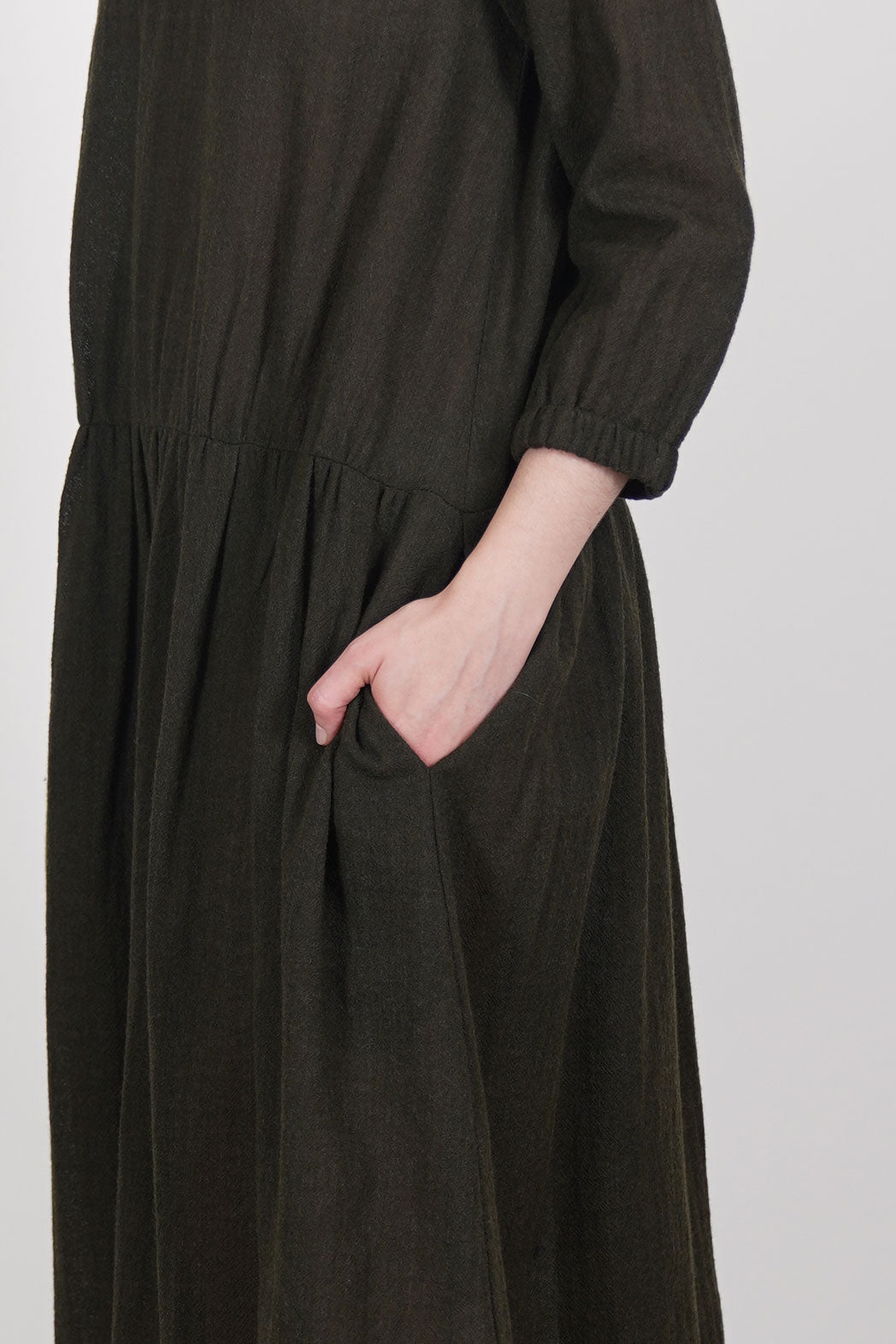 dress wool military green p1778/ts923