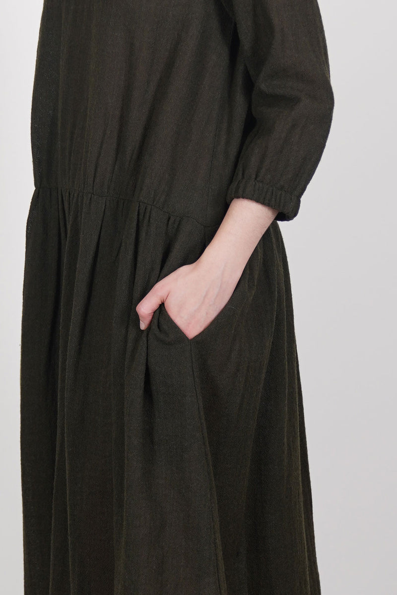 dress wool military green p1778/ts923