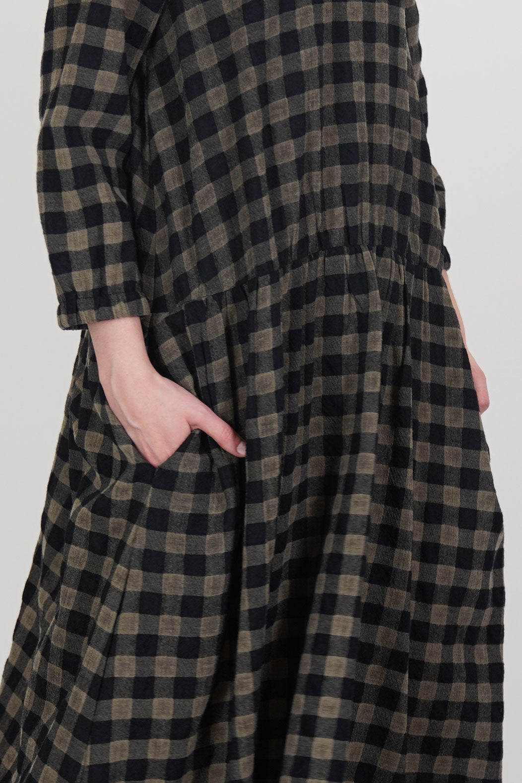dress woolen apuntob dress woolen black check p1778/ts924