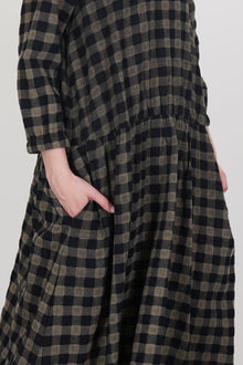 dress woolen black check p1778/ts924