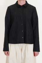apuntob (a.b) jacket black crafted in virgin wool felted material and fully cotton lined