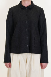 apuntob (a.b) jacket black crafted in virgin wool felted material and fully cotton lined