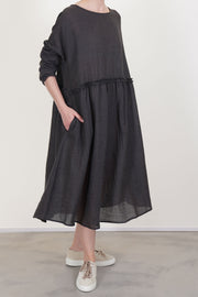 apuntob (a.b) dress wool asphalt grey crafted from soft, lightweight fleece virgin wool