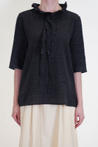 apuntob (a.b) shirt anthracite black crafted in a lighweight linen-virgin wool blend