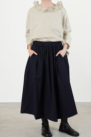 cotton ramie ruffle blouse sand p2089/ts995