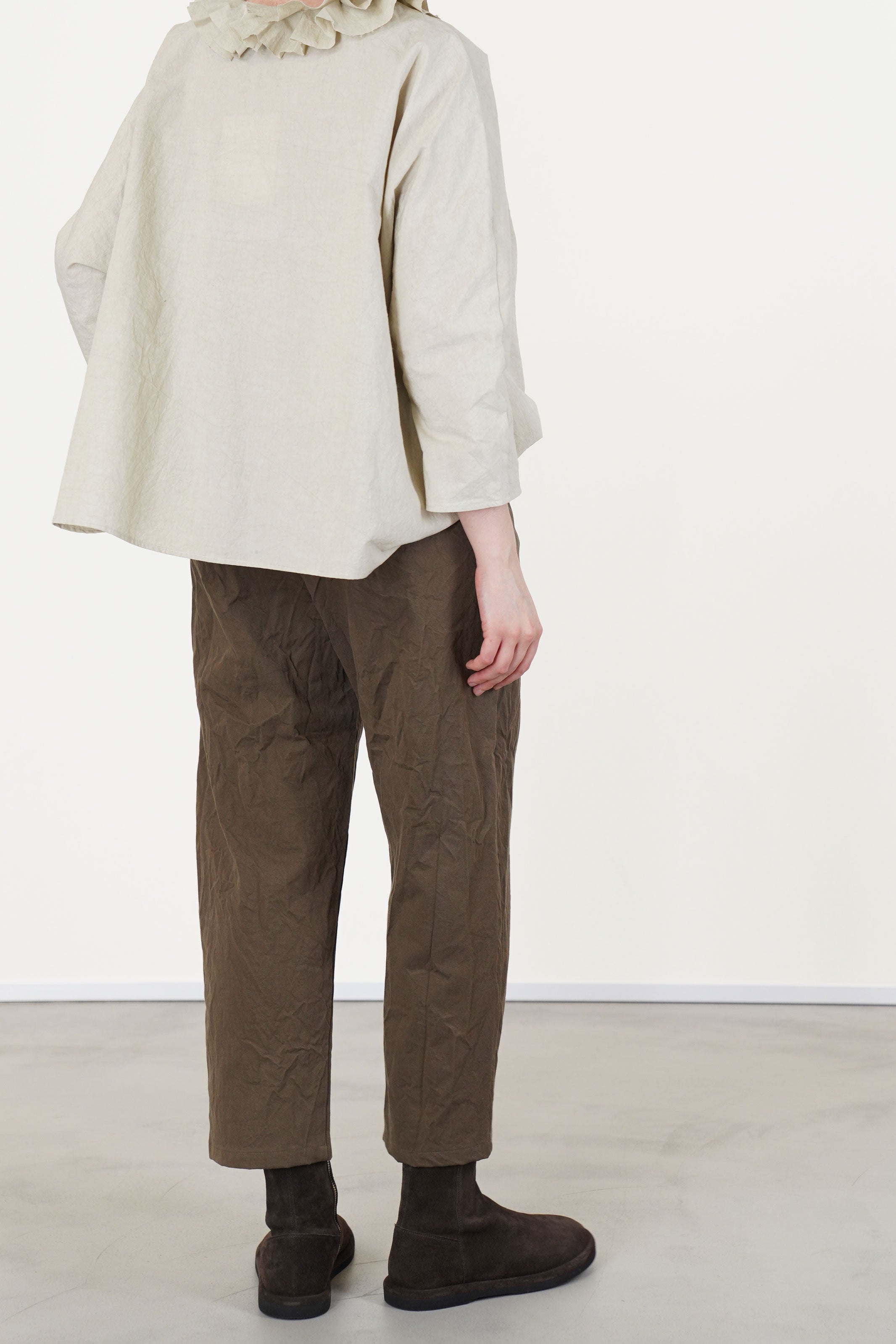 cropped trousers crinkled cotton p645/ts1014