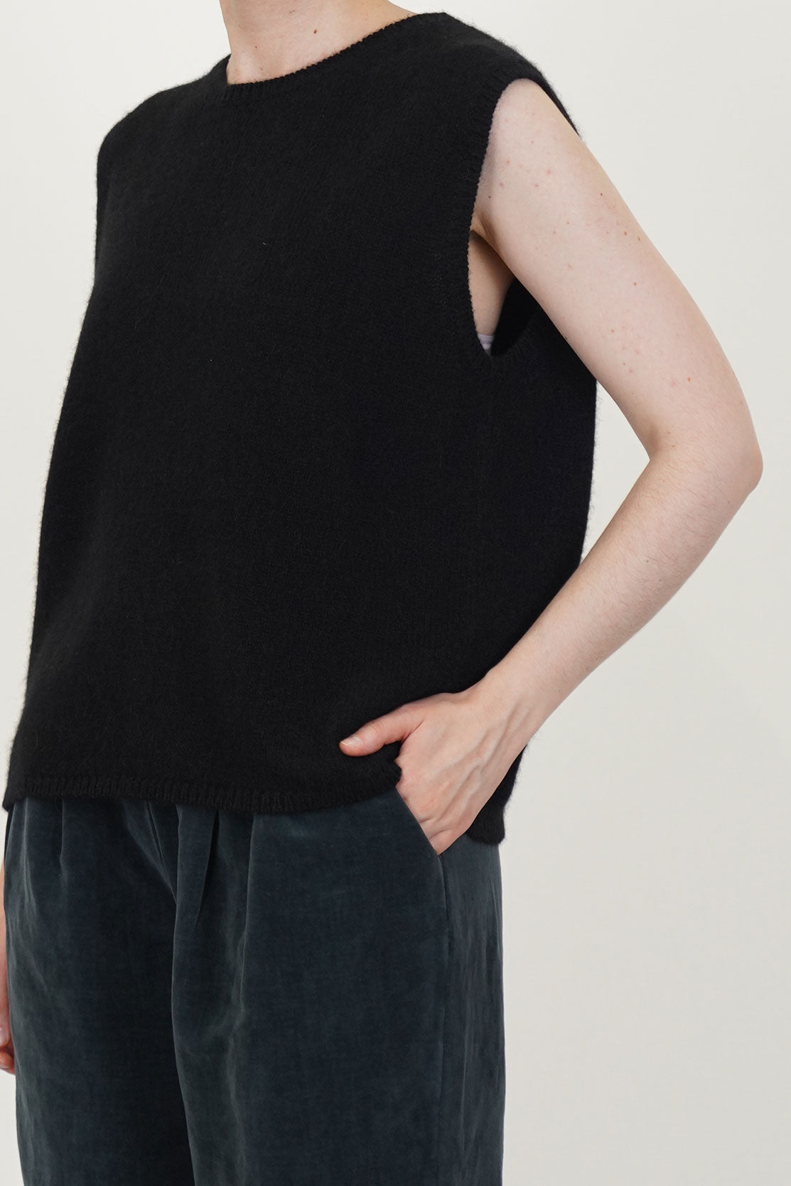 gilet cashmere alpaca black p2101/ts998