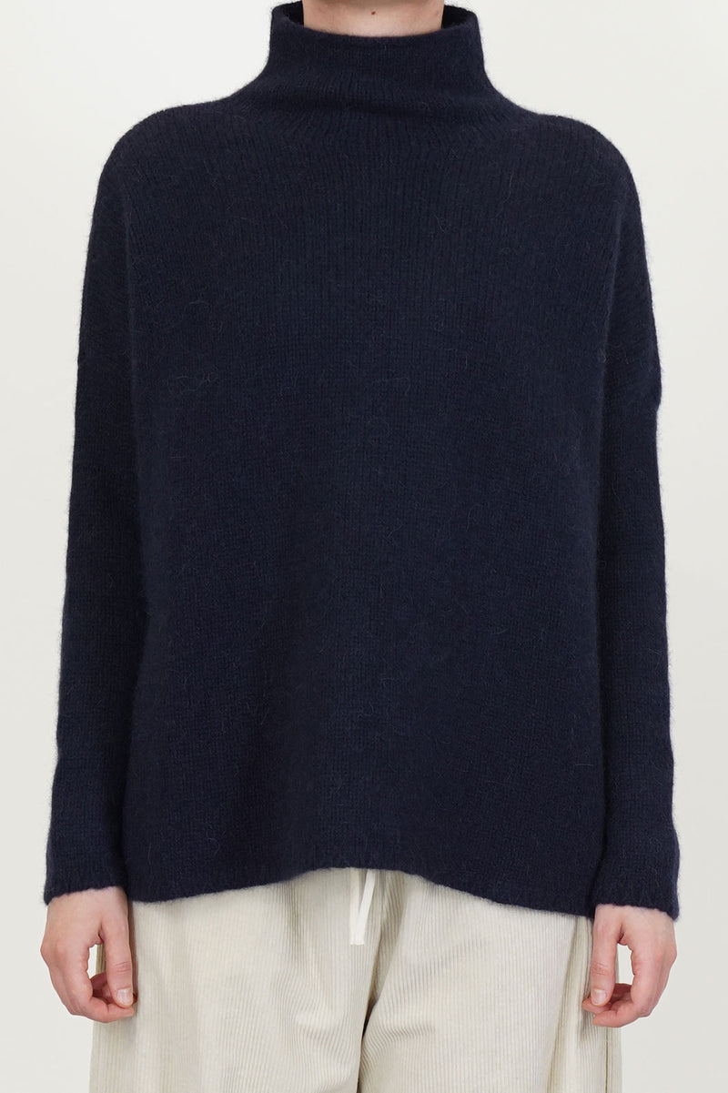 high neck cashmere alpaca knitwear blue p2094/ts998