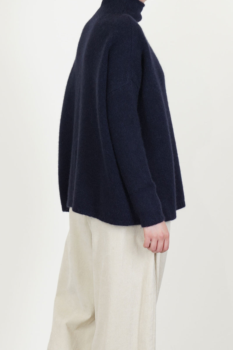 high neck cashmere alpaca knitwear blue p2094/ts998
