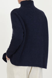 high neck cashmere alpaca knitwear blue p2094/ts998