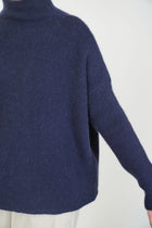 high neck cashmere alpaca knitwear blue p2094/ts998