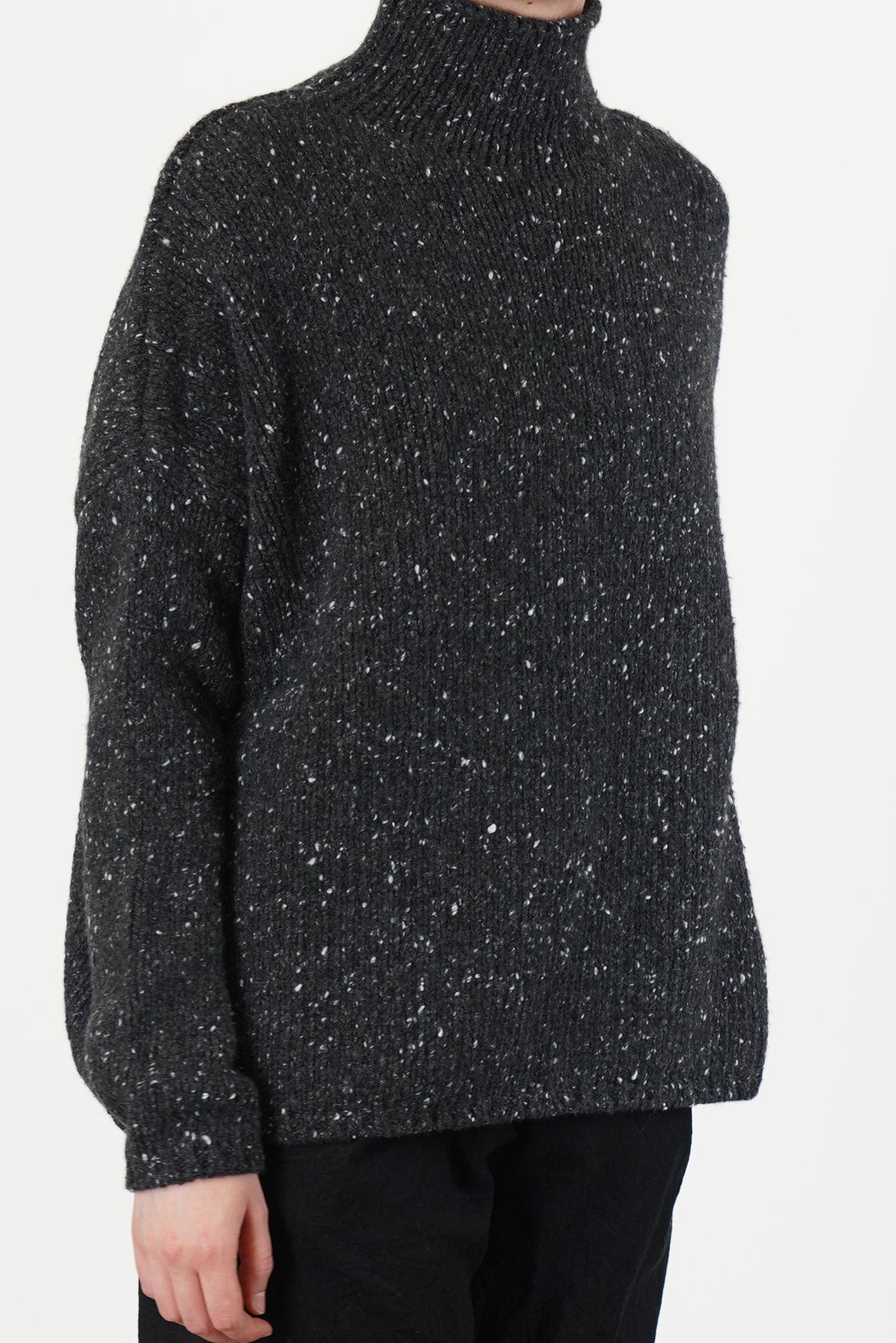 high neck sweater cashmere graphite p2110/ts1022