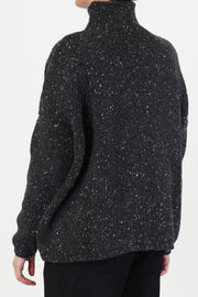 high neck sweater cashmere graphite p2110/ts1022