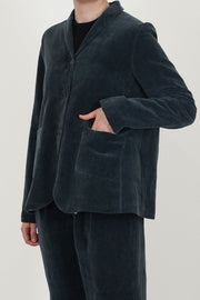 jacket velvet dark teal p1462/ts984