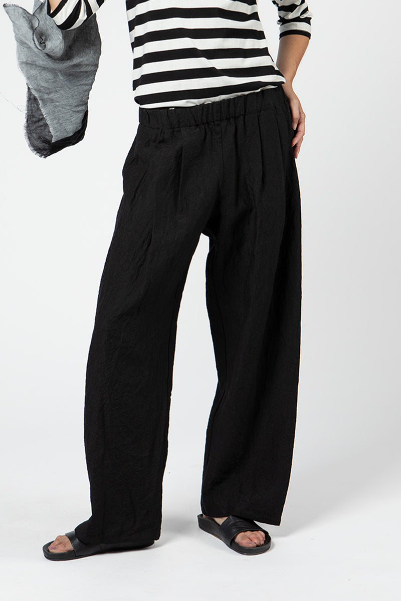 linen trousers black p1382/ts963