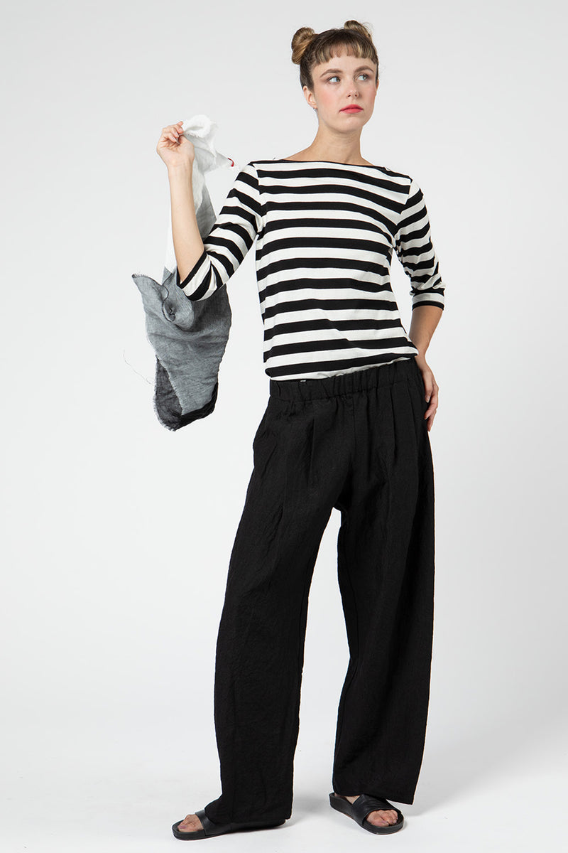 linen trousers black p1382/ts963