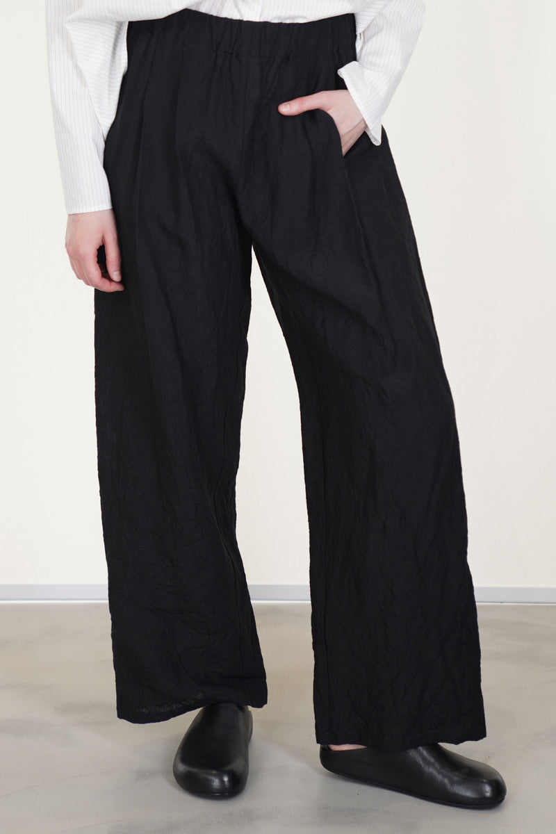 linen trousers black p1382/ts963