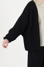 open cardigan cashmere alpaca black p2093/ts998