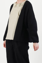 open cardigan cashmere alpaca black p2093/ts998